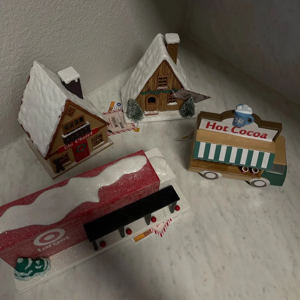 Target Bullseye Christmas LED Christmas Village Set of 4